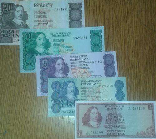 SET R20,R 10, R5, R2, R1 UNCIRCULATED- SET OF NOTES