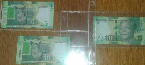 3AAx R10-00 UNCIRCULATED MANDELA NOTES