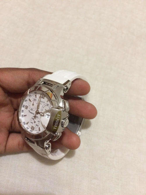 Tissot T-Race white and st/steel watch Mint condition Unisex