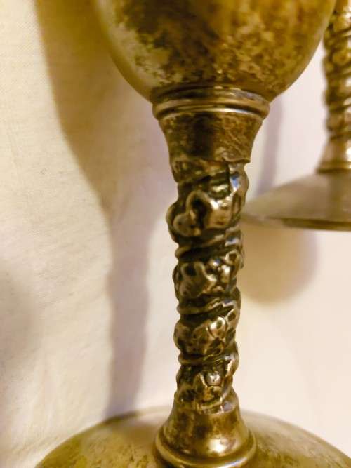 Antique Valero Made In Spain Silver Plated Wine Goblets ** X2 for Sale on R1 Auction**