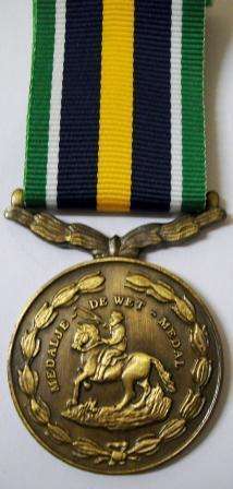 DE WET MEDAL (numbered 573 on rim) Thick Double Sided Suspender ---FULL SIZE + Mini GSM