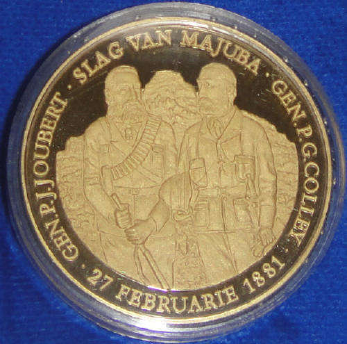 MAJUBA-EEUFEESMEDALJE 1881-1981 - 22 KARAAT 1 ONS FYNGOUD