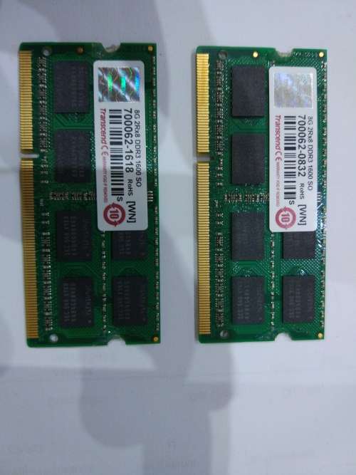 Transcend 8GB DDR3 1600Mhz SO-DIMM 2Rx8 512Mx8 CL11 1.5V (Bid per module. 2 available)