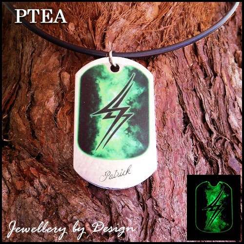 Stainless Steel Electron Glow tag (Glow in Dark)