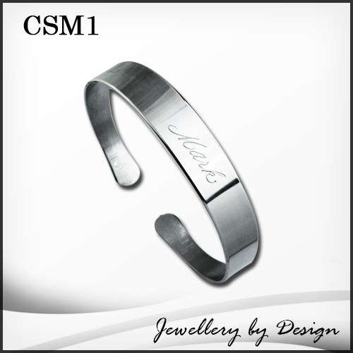 SparklingThings * New Style Plain Stainless Steel cuff bracelet with Free engraving