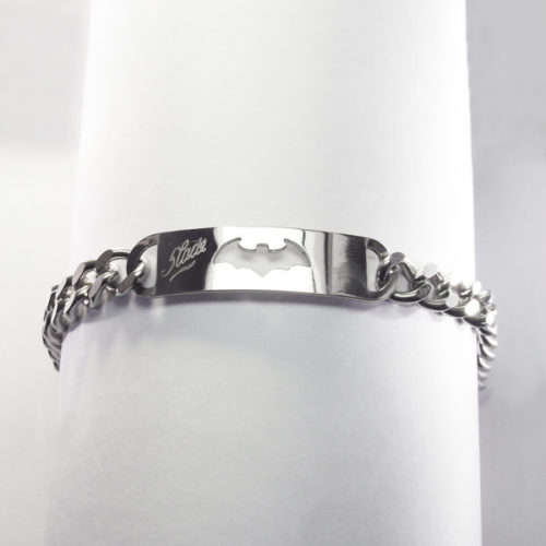 SparklingThings * Stainless Steel Bat ID Bracelet on 200mm Stainless Steel Chain
