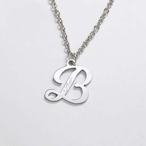 YOUR LETTER - Stainless Steel letter Pendants on 550mm Stainless Steel Chain