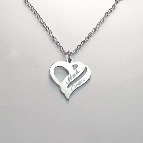 Double Name Heart Pendant
