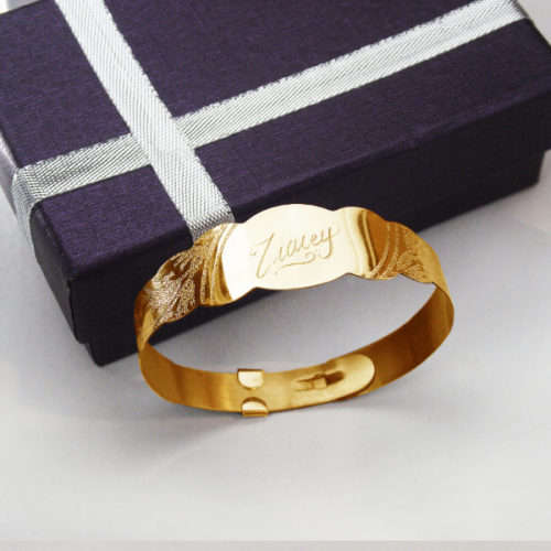 Plated Gold Baby Keepsakes keyhole bracelet