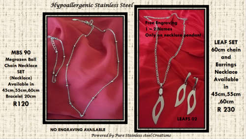 SHOP 2 Combo - Stainless steel Ball Necklace and Bracelet set