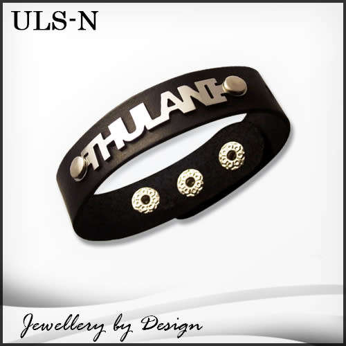 Wide Leather strap with your Stainless Steel Name on top ULS-N