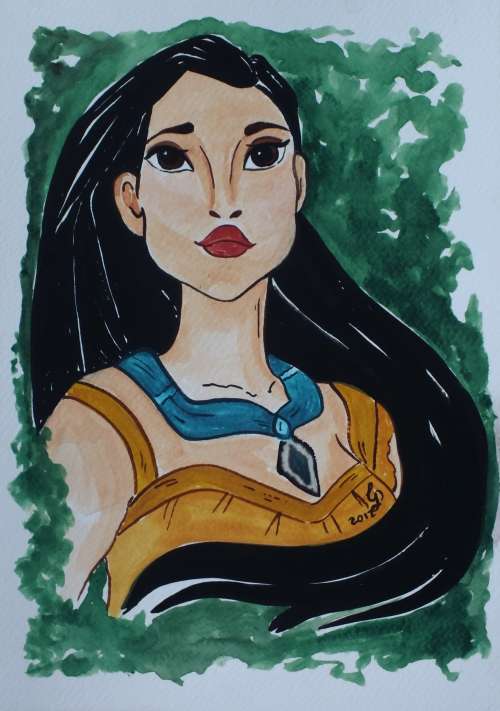 One Custom Disney princess watercolour painting