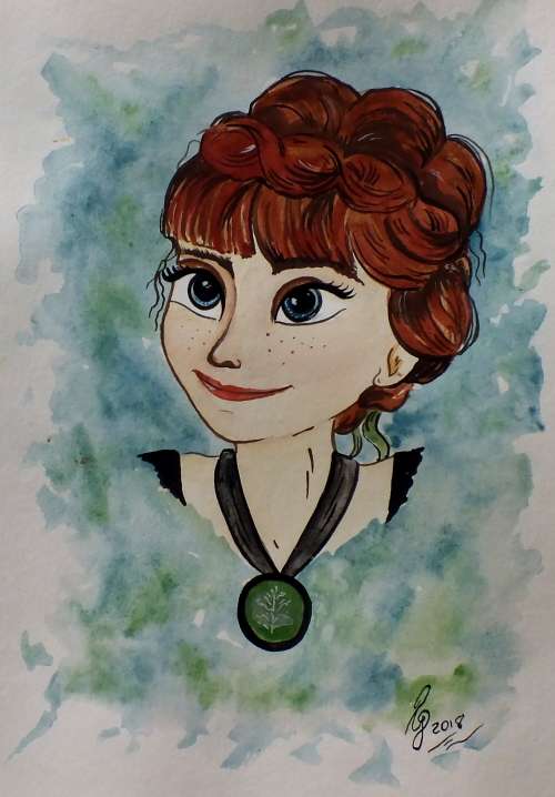 One Custom Disney princess watercolour painting