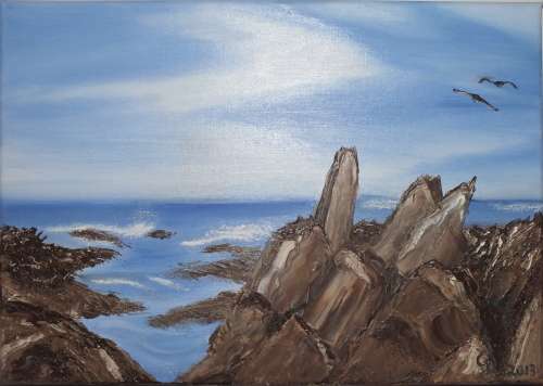 Blue Ocean . . . By: Cecilia Pekelharing Ready to hand on boxed canvas