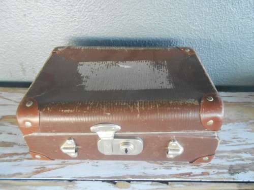 Tiny Vintage Cardboard Suitcase /School case/ School bag