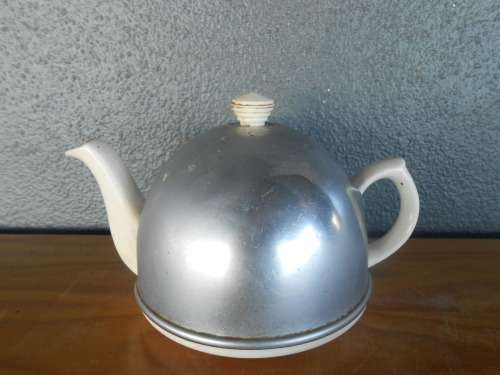 Vintage Metal and Ceramic Coffee Pot