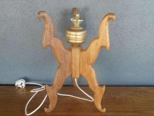 Unique Shaped Wooden Lamp (Working)