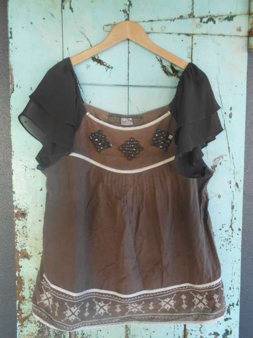 Brown Miladys Boho Top (Size 38)