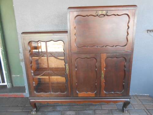 Vintage Imbuia Ball and Claw Drinks Cabinet