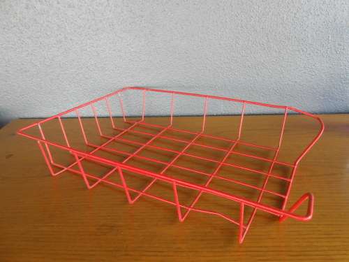 Vintage Wire Basket Inbox Tray (Red)