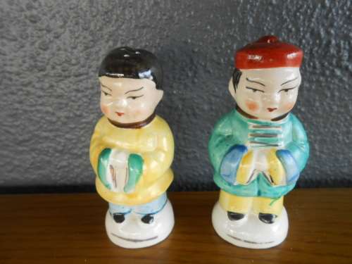 Vintage Oriental Novelty Salt and Pepper Cellars