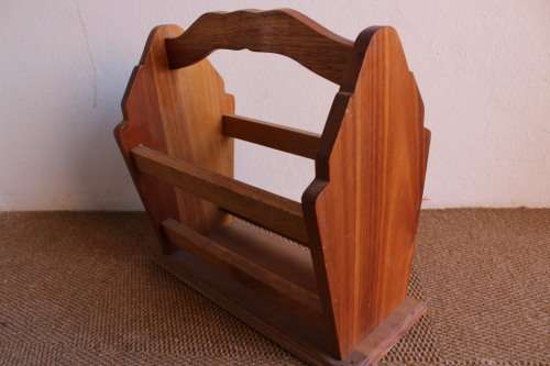 Vintage Solid Wood Magazine Holder in Great Condition