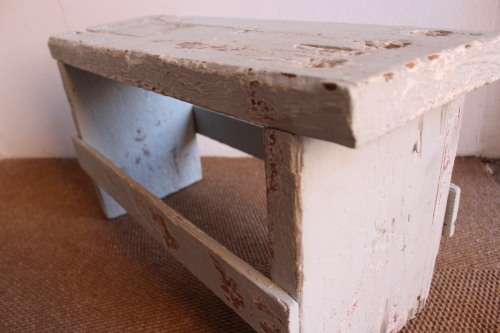 Small Vintage Bench with Shabby Chic Look