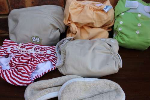 Collection of 5 Luxury Cloth Nappies to Fit Babies 3 to 9 months (Adjustable cloth nappies)
