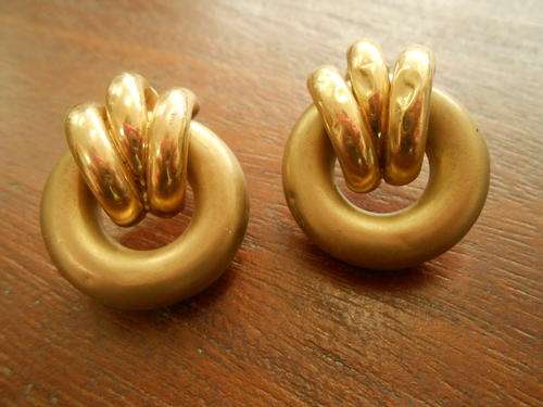 Vintage Gold coloured earrings for pierced ears