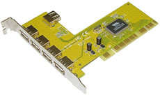 Sunix USB4212V 4+1 Port USB 2.0 PCI Adapter