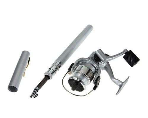 Mini Telescopic Portable Pocket Pen Shape Aluminum Alloy Fishing Rod Reel Line set