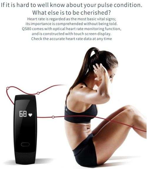 QS80 BLOOD PRESSURE / Heart rate / Pedometer / Sleep monitor Smart watch