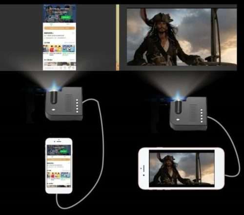 Portable Video Projector - 16:9 Media Player for Smart Phones and Home Theater Cinemas