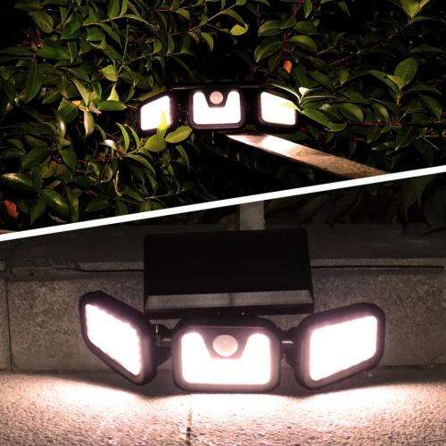 Super IP65 Waterproof 3 Heads Motion Sensor Solar Light - WITH REMOTE