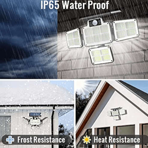 Integrated Solar Wall Lamp With 4 Rotatable Heads - WITH REMOTE