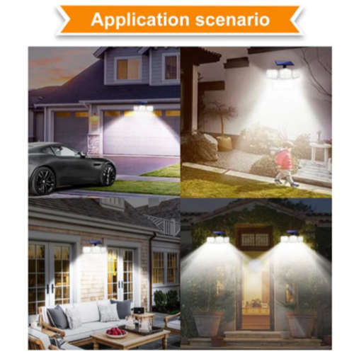 Integrated Solar Wall Lamp With 4 Rotatable Heads - WITH REMOTE