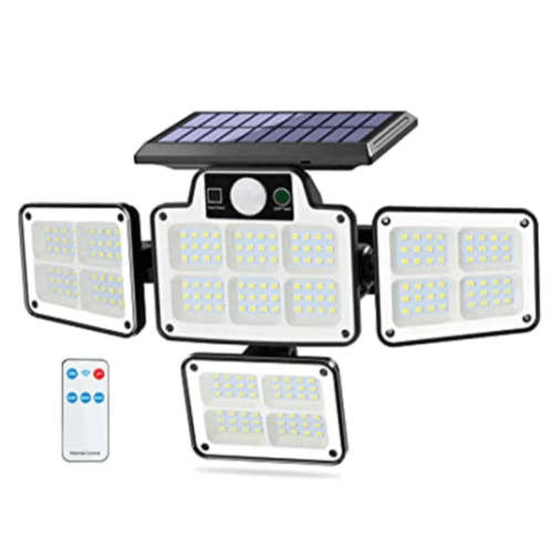 Integrated Solar Wall Lamp With 4 Rotatable Heads - WITH REMOTE