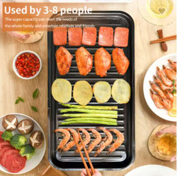 2 IN 1 - Portable Electric Barbecue Grill - 1500WATT