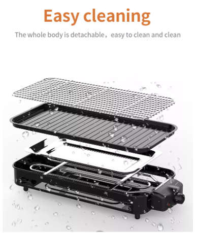 2 IN 1 - Portable Electric Barbecue Grill - 1500WATT