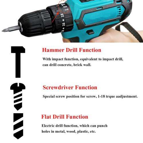 48V Lithium Rechargeable Cordless Hand Power Drill & Screw Driver Set