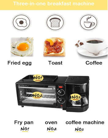 Large 3 In 1 Multifunctional Electric Breakfast Maker