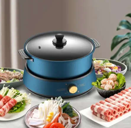 3-in-1 Electric Stew Cooker/Slow Cooker with Stainless Steel Steamer -  Non-Stick