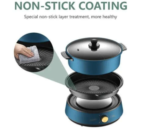 3-in-1 Electric Stew Cooker/Slow Cooker with Stainless Steel Steamer -  Non-Stick