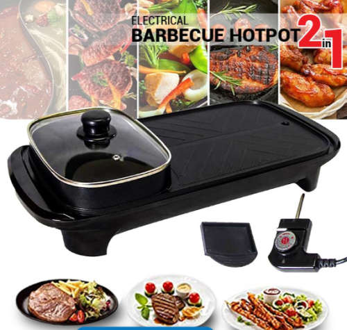 1350w Multi Function Electrical Barbecue Hotpot -  Non-Stick