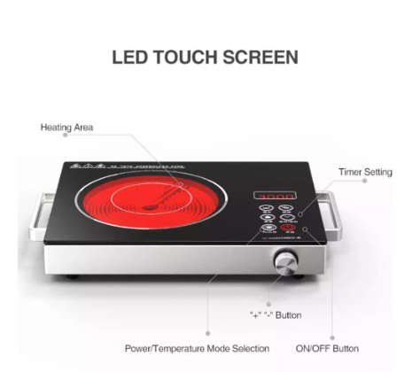 RAF 3500W Infrared cooking - Continuous power - Easy clean cooking