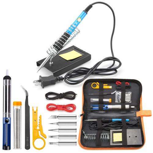 15-in-1 Soldering Iron Kit - 60W - with Adjustable Temperature