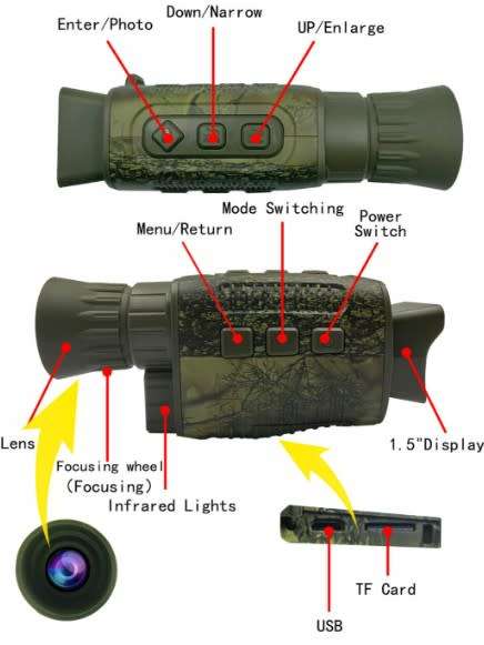 Full HD 1080P INFRARED NIGHT VISION DIGITAL MONOCULAR VIDEO CAMERA