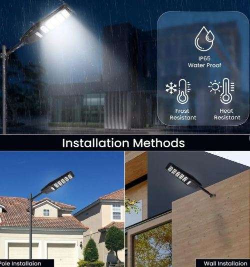 LED Solar Powered Street Light 400W With Remote Control