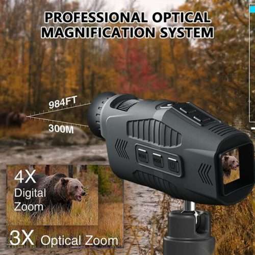 1080P Monocular Infrared Night Vision Device - Day/Night Use with Photo & Video