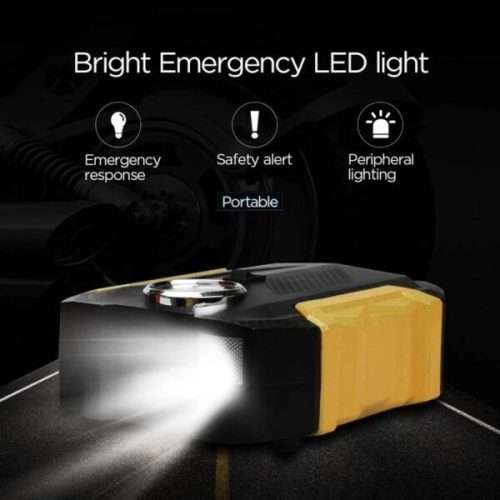 Portable Heavy Duty Air Compressor - Digital Tire Inflator - 12V DC with Emergency LED Flashlight